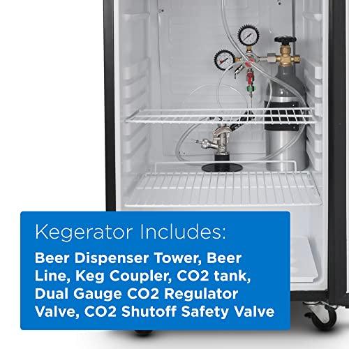 Commercial Cool Beer Kegerator, 6.1 Cu. Ft. Extra Large Capacity Beer Machine with 2-Shelf Fridge - CookCave