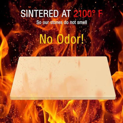 Mepple Pizza Stone for Oven Grill,Pizza Pan Baking Stone with Scraper Perfect for Pizza Bread BBQ, Thermal Shock Resistant Rectangle,15" x 12" Pizza Stone - CookCave