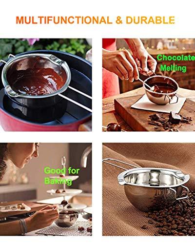 Stainless Steel Double Boiler Pot for Melting Chocolate, Candy and Candle Making (18/8 Steel, 2 Cup Capacity, 480ML) - CookCave