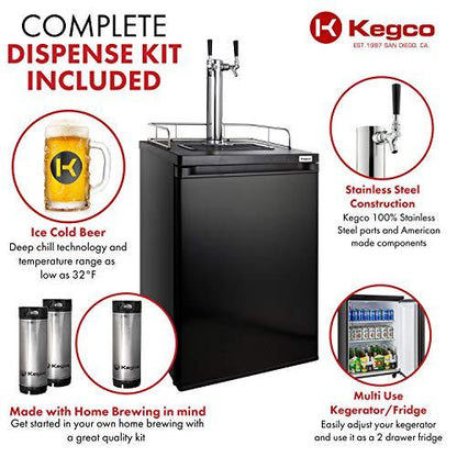 Kegco HBK209B-2 Keg Dispenser, Black - CookCave