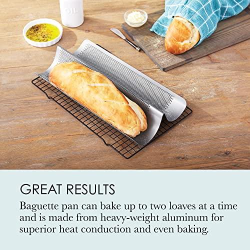 Chicago Metallic Commercial II Non-Stick Perforated French Bread Pan, Perfect for creating a crisp, golden-brown crust, - CookCave