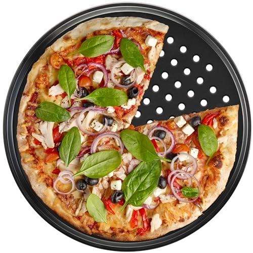 DecorRack 13 Inch Pan, Preforated Pizza Tray, Oven Bakeware - CookCave