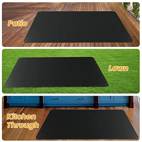 Extra Large 80x48 inch Grill Mat for Outdoor Under BBQ, Griddle, Charcoal, Flat Top, Smoker, Stove, Wood Deck & Patio Protective Mat, Indoor Fireplace Mats, Front Back Sides Fireproof Waterproof Pad - CookCave