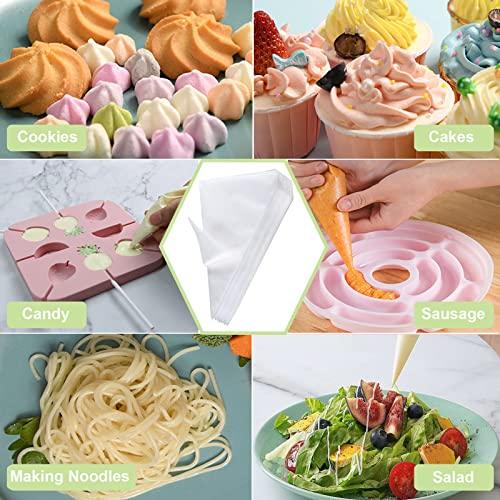 214 Pecies Disposable Piping Pastry Bags, 200Pcs Tipless Piping Bags for Royal Icing Cookies Frosting, Cake Decorating Supplies Kit with 10 Piping Bags Ties, 2 Bag Clips & 2 Scriber Needle(12inch) - CookCave