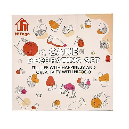 Cake Decorating Supplies Kit Tools 356pcs, Nifogo Baking Accessories with Cake Turntable, Pastry Piping Bag, Piping Icing Tips for Beginners or Professional - CookCave