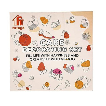 Cake Decorating Supplies Kit Tools 356pcs, Nifogo Baking Accessories with Cake Turntable, Pastry Piping Bag, Piping Icing Tips for Beginners or Professional - CookCave