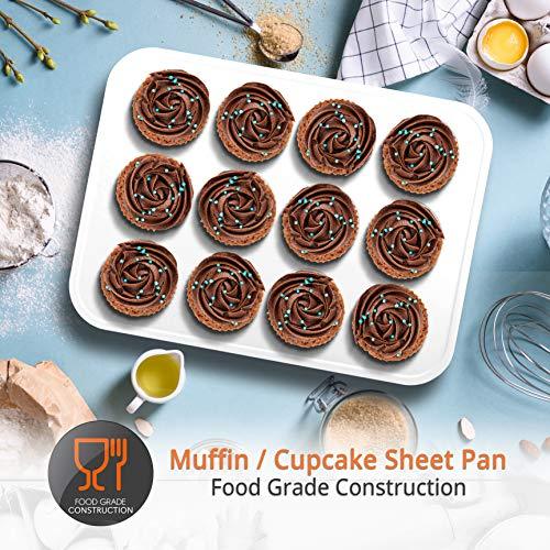 Nutrichef 6-Pcs Kitchen Oven Baking Pans Non-Stick Sheets Set, Attractive Green Pans & White Inside, Quality Kitchenware for Cooking & Baking Cake - CookCave