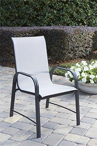 CoscoProducts Cosco Outdoor Living Dining Chairs, 6-Pack, Gray Frame, Light Gray Sling (88645GLGE) - CookCave