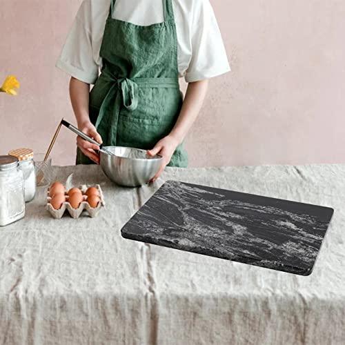 Adolif Natural Black Marble Pastry and Cutting Board, 12x20x0.7 Inch, Heavy for Dough Chocolate, Pack of 1 - CookCave