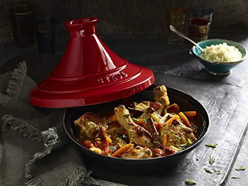 STAUB Tagine 28 cm Cast Iron Tajine, 28cm, Cherry - CookCave