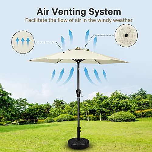 Simple Deluxe 7.5ft Patio Umbrella Outdoor Table Market Yard Umbrella with Push Button Tilt/Crank, 6 Sturdy Ribs for Garden, Deck, Backyard, Pool, Beige - CookCave