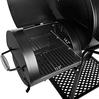 VejiA Barbecue Grill Charcoal Grill with Offset Smoker,BBQ Outdoor Picnic, Camping, Patio Backyard Cooking, Black - CookCave