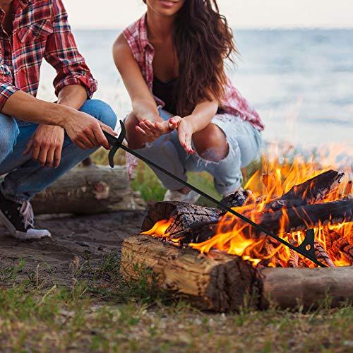 40-Inch Fire Pit Campfire Poker Stick for Fireplace, Camping, Wood Stove, Outdoor and Indoor Use, Black Solid Steel - CookCave