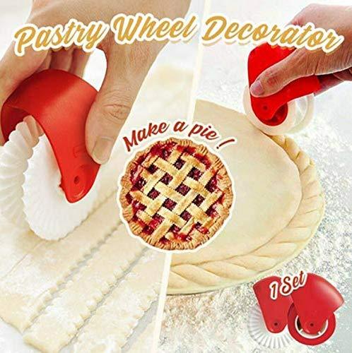 HYG Pastry Wheel Decorator and Cutter Beautiful Pie Crust, Plastic Pastry Pie Decoration Cutter Wheel Roller, Lattice Cutter Pastry Tool for Beautiful Pie Crust or Ravioli Pasta - CookCave