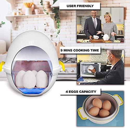 Eggpod by Emson Egg Cooker Wireless Microwave Hardboiled Egg Maker, Cooker, Egg Boiler & Steamer, 4 Perfectly-Cooked Hard boiled Eggs in Under 9 minutes As Seen On TV - CookCave