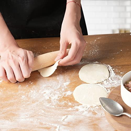 French Rolling Pin for Baking - AMPSEVEN Wooden Rolling Pin Dough Roller for Pizza Fondant Pasta Dumpling tortillas (20cm(7.9inch)) - CookCave