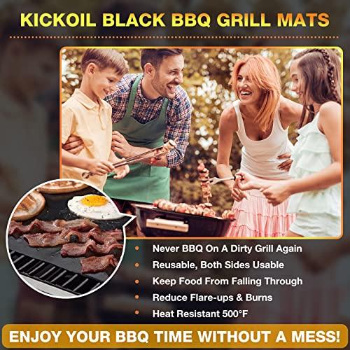 Grill Mats for Outdoor Grill Set of 6 BBQ Grill Mat Non-Stick Reusable Heavy Duty Grilling Mats Teflon Grill Sheets Grill Tools BBQ Accessories for Charcoal Grill Gas Electric Smokers Barbecue Camping - CookCave