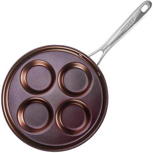 TECHEF - Eggcelente Pan, Swedish Pancake Pan, Plett Pan, Multi Egg Pan, 4-Cup Egg Frying Pan, Nonstick Egg Cooker Pan, Dishwasher Safe, Oven Safe, Stay Cool Handle, (Made in Korea) (Purple) - CookCave