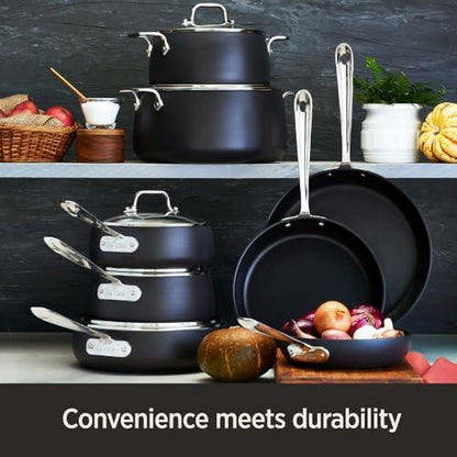 All-Clad HA1 Hard Anodized Nonstick Fry Pan Set 2 Piece, 8, 10 Inch Induction Oven Broiler Safe 500F, Lid Safe 350F Pots and Pans, Cookware Black - CookCave