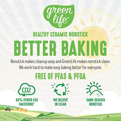 GreenLife Bakeware Healthy Ceramic Nonstick 18.5" x 13.5" Half Cookie Sheet Baking Pan, PFAS-Free, Turquoise - CookCave
