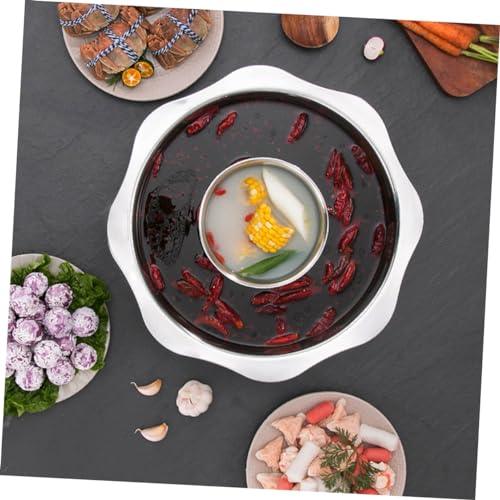 GOOHOCHY stainless steel hot pot sichuan hot pot dual sided hot pot noodle pot korean shabu shabu pot double sauce pot shabu shabu hot pot kitchen cooking pot stew pot pan induction cooker - CookCave