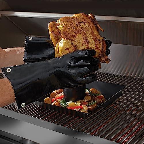 Mr. Bar-B-Q 40111Y Insulated BBQ Gloves | Waterproof Grilling Gloves | Light & Flexible Rubber Gloves | Soft Lining for Added Comfort - CookCave