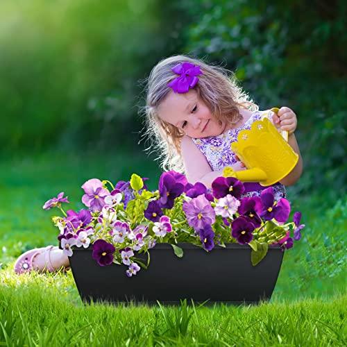 CHUKEMAOYI Window Box Planter, 10 Pack Plastic Vegetable Flower Planters Boxes 17 Inches Rectangular Flower Pots with Saucers for Indoor Outdoor Garden, Patio, Home Decor - CookCave