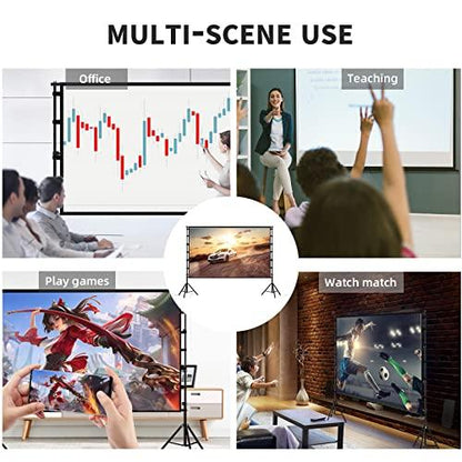 Projector Screen and Stand,Towond 150 inch Indoor Outdoor Projection Screen, Portable 16:9 4K HD Rear Front Movie Screen with Carry Bag Wrinkle-Free Design for Home Theater Backyard Cinema - CookCave