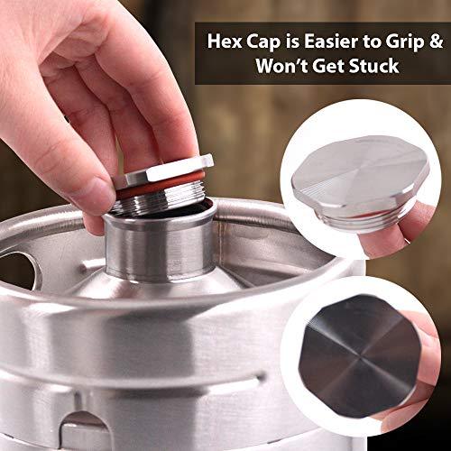 NutriChef Pressurized Growler Tap System, 128oz Stainless Steel Mini Keg Dispenser Portable Kegerator Kit, Co2 Pressure Regulator Keeps Carbonation for Craft Beer, Draft and Homebrew - CookCave