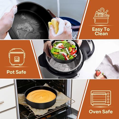 P&P CHEF Cake Pan Set of 4 (4 + 6 + 8 + 9.5 Inch), Nonstick Round Baking Pans for Layer Cake, Perfect for Birthday Weeding Christmas, Stainless Steel Core & One-piece Design, Oven & Pot Safe - CookCave