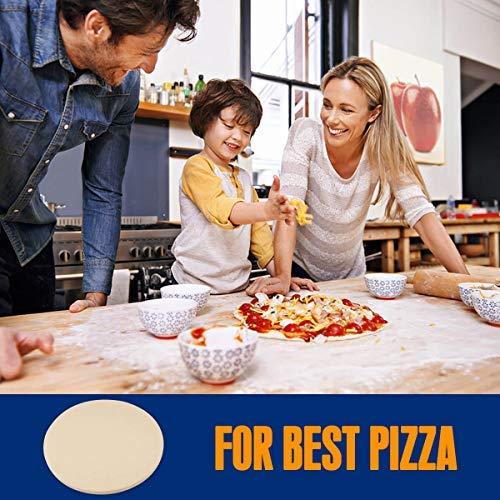 AUGOSTA Round Pizza Stone for Oven and Grill, Free Pizza Peel Paddle, Durable and Safe Baking Stone for Grill, Thermal Shock Resistant Cooking Stone, 13 Inch - CookCave