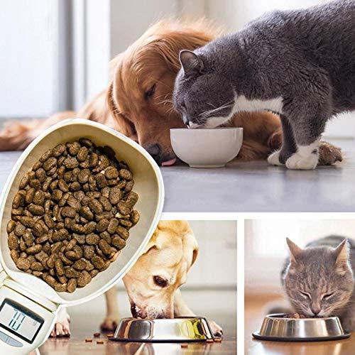 DANGSHUO Dog Food Scale Cup Cat Food Bowl Kitchen Scale Bowl Spoon Measuring Cup Portable LED Display White - CookCave