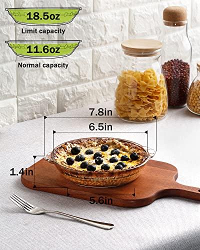 ZYER Mini Pie Plate 18oz Easy Grab Glass Pie Pan for Single Serving Pie Dish for Baking, 6.5 Inch - CookCave