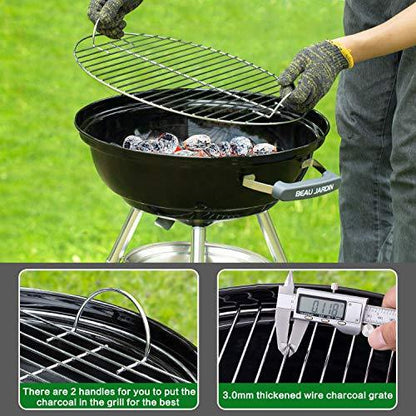 BEAU JARDIN Charcoal Grill 18.2 Inch for Outdoor Cooking BBQ Barbecue Coal Kettle Bowl Grill Portable Heavy Duty Round with Wheels Grilling for Tailgating Patio Backyard Camping Black BG4691 - CookCave
