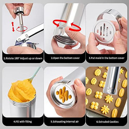 TRGGDEE Cookie Press Gun, Cookie Press Set for Baking, Mini Cookie Cutters, Suitable for Diy Cookie Making and Decoration - CookCave