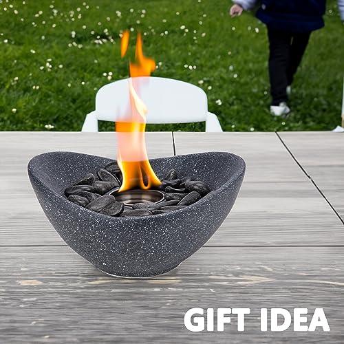 Vipush Tabletop Fire Pits, Multi-Fuel Table Top Fire Pit Bowl for Indoors, Outdoor Portable Tabletop Fireplace, Small Lightweight Fire Pit for Party and Patio Decor, 11inch - CookCave