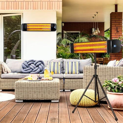 Paraheeter Electric Outdoor Heater, Infrared Patio Heater for Outdoor/Indoor Use, Wall Mounted/Ceiling/Tripod Infrared Heater Outdoor, 1500W Electric Patio Heater, CSA certificate. - CookCave