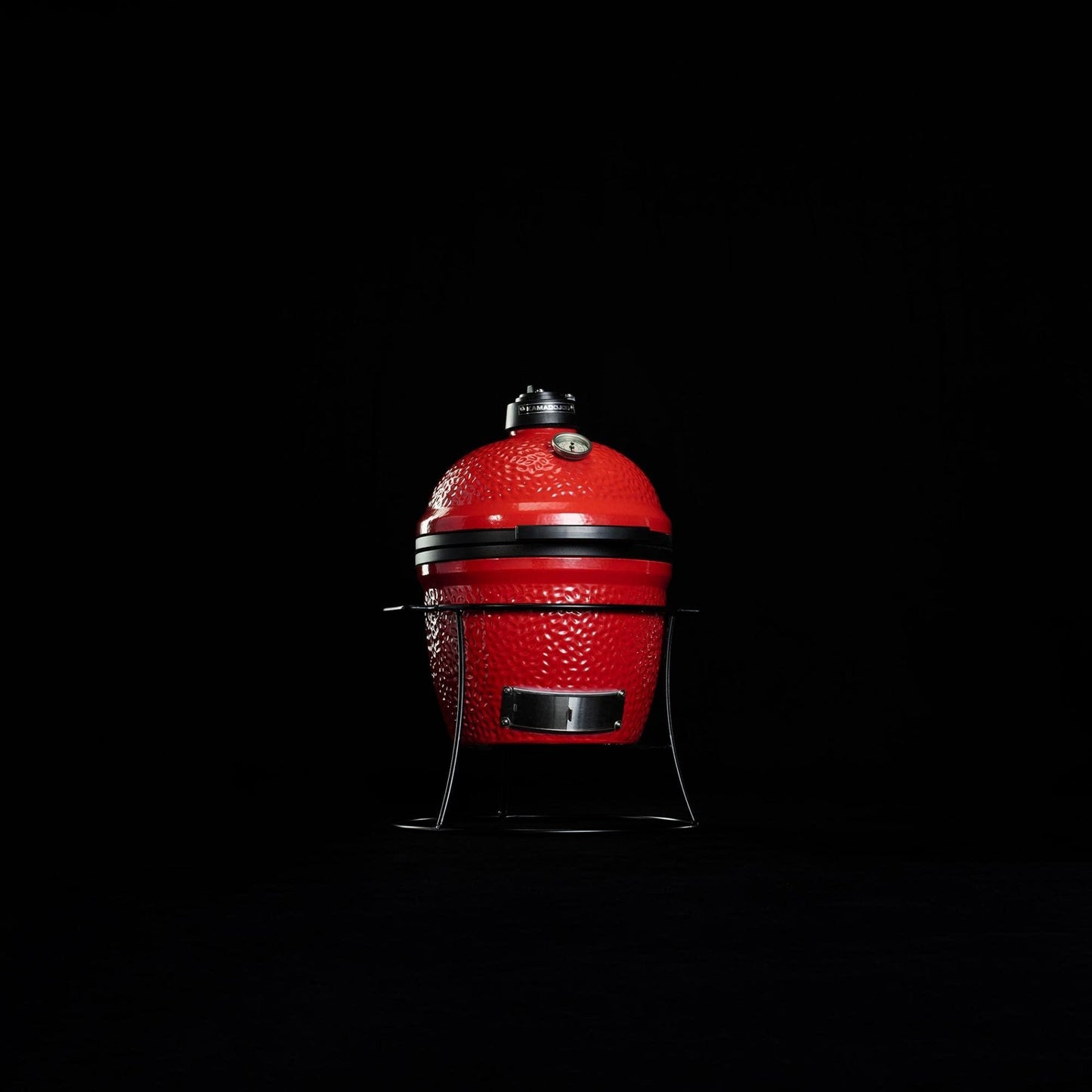 Kamado Joe KJ13RH Joe Jr. 13.5 inch Portable Charcoal Grill with Cast Iron Cart and Heat Deflectors, Blaze Red - CookCave