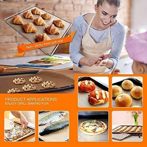 WIBIMEN BBQ Grill Mat Set of 7-100% Non-Stick &Baking Mats, PFOA Free, Heavy Duty, Resuable and Easy to Clean, Works on Gas Charcoal and Electric BBQ (7 Pcs) (Copper) - CookCave
