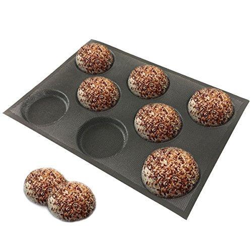 Bluedrop Silicone Hamburger Bread Forms Perforated Bakery Molds Non Stick Baking Sheets Fit Half Pan Size - CookCave