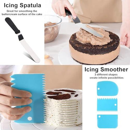 Hikolvol 103Pcs Springform Pans Set, Nonstick Leakproof Round Cake Pans Sets Include 6/8/10 Inch Cheesecake Pan with Removable Bottom and Cake Decorating Kit Supplies, Spring Form Pans for Baking - CookCave