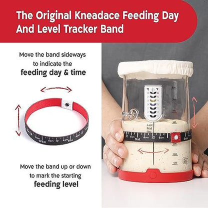 KneadAce Pro Sourdough Bread Starter Kit- 34 oz Large Capacity Sourdough Starter Jar with 5 unique features for the perfect sour dough bread & sourdough starter kit- sourdough bread baking supplies - CookCave