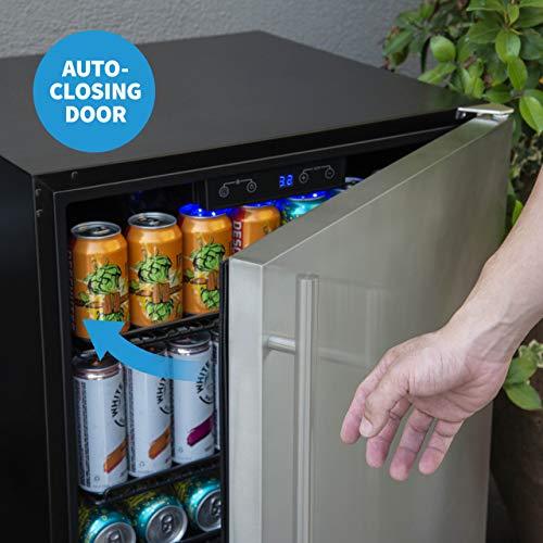 NewAir 24" Built-in 160 Can Outdoor Beverage Fridge in Weatherproof Stainless Steel with Auto-Closing Door and Easy Glide Casters. New Air Mini Fridge, Built-In or Freestanding Outdoor Fridge - CookCave