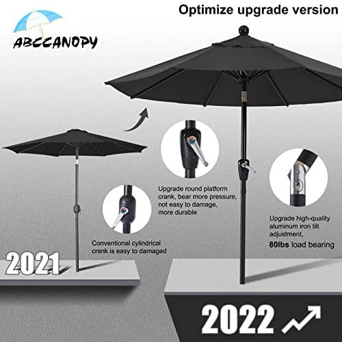 ABCCANOPY 10FT Patio Umbrella - Outdoor Waterproof Table Umbrella with Push Button Tilt and Crank, 8 Ribs UV Protection Pool Umbrella for Garden, Lawn, Deck & Backyard (Dark Gray) - CookCave