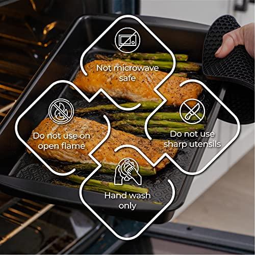 KITCHENATICS 12-PC Baking Pan Set Nonstick, Durable Carbon Steel Baking Sheets for Oven, Nonstick Baking Pans Set with Muffin Pan, Loaf Pan, Pizza Pan, Cookie Sheet Pan - Black Bakeware Sets - CookCave