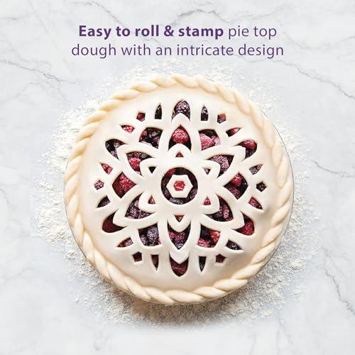 Talisman Designs Pie Top Cutter | 10-Inch | Red | Pie Crust Cutter | Pie Decorating Tools | Pie Pastry Baking Accessories | Stencil Crust Cutout - CookCave