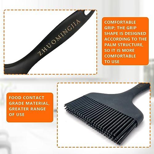 ZHUOMINGJIA 2Pcs Silicone Basting Brush,Large Heat Resistant Silicone Pastry Brushes(8.26''×3.54''), Upgrade Pastry Brush,for Oil Brush for BBQ Kitchen Cooking Baking and Grilling (black) - CookCave