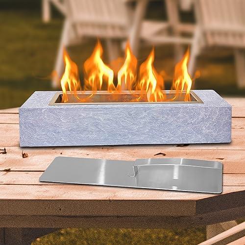 Prrutyics Tabletop Fire Pit, 18" Indoor Table Fire Pit, Portable Firepit, Smokeless Fire Bowl Table Top Firepit, Rubbing Alcohol Frie Pits for Outdoor Indoor Fireplace - CookCave