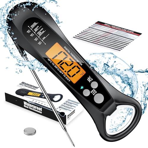 Meat Thermometer Digital, Instant Read Meat ThermometerI for Grill and Cooking, IP66 Waterproof Food Thermometer for Kitchen and Outside, BBQ, Turkey, Candy, Liquids, Beef - CookCave