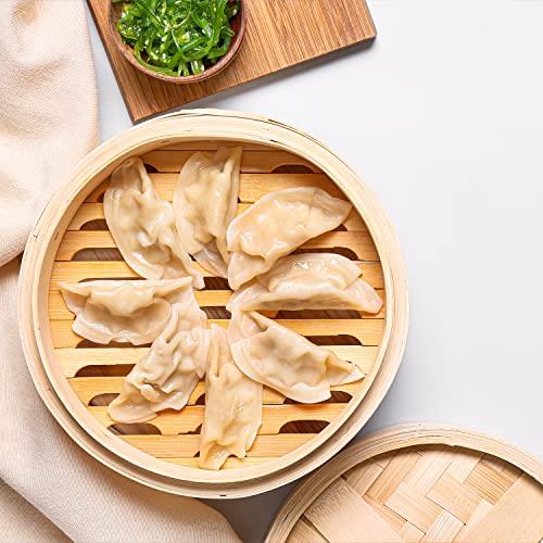 ONETANG 10 Inch Bamboo Steamer Basket, 2 Tier Steamer for Cooking, 20 Paper Liners, Perfect For Dim Sum, Chicken, Fish, Veggies, Natural Handmade Weaver, Eco-Friendly Gift Box (Holiday Gifts) - CookCave